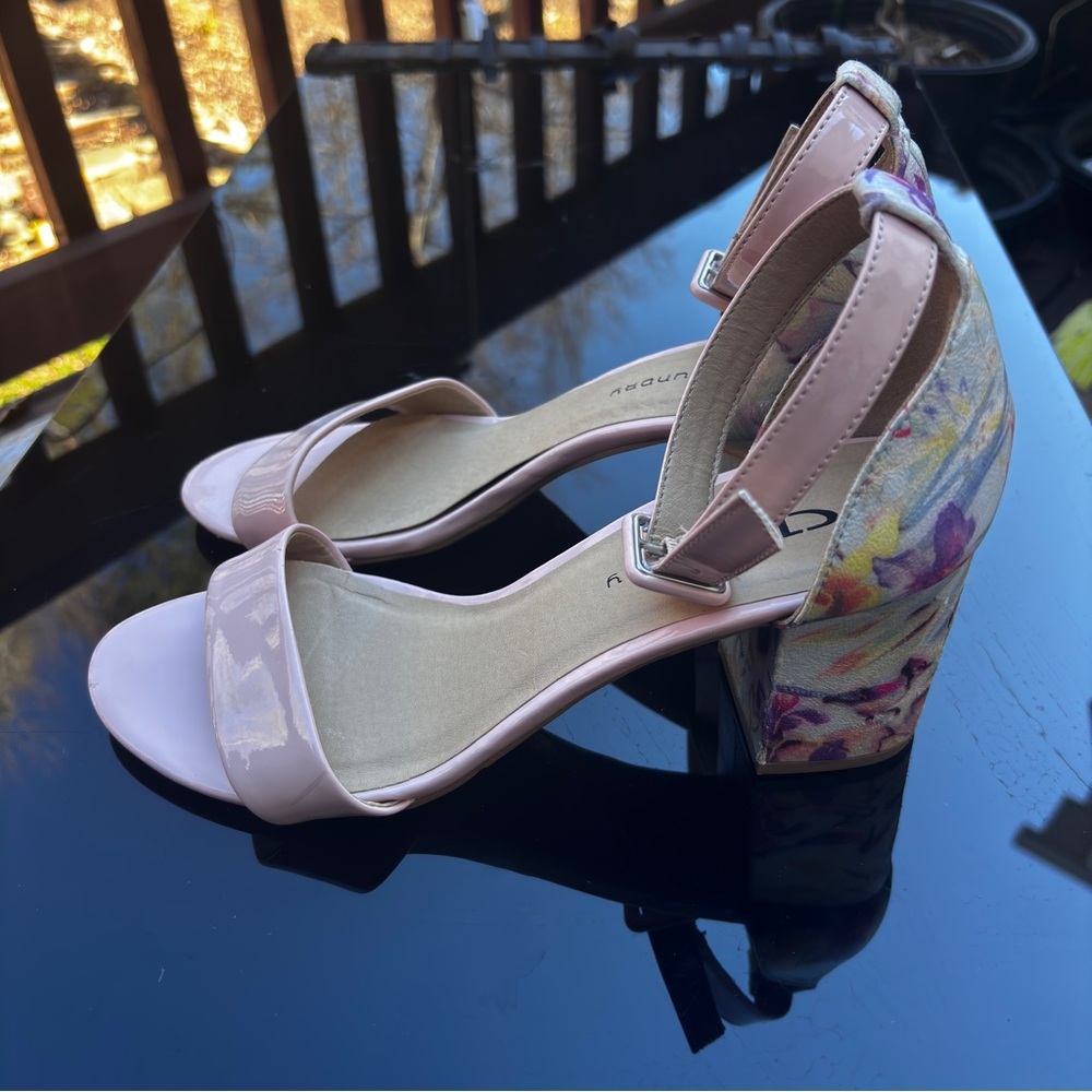 CL by Laundry Pink Floral Block Heels
